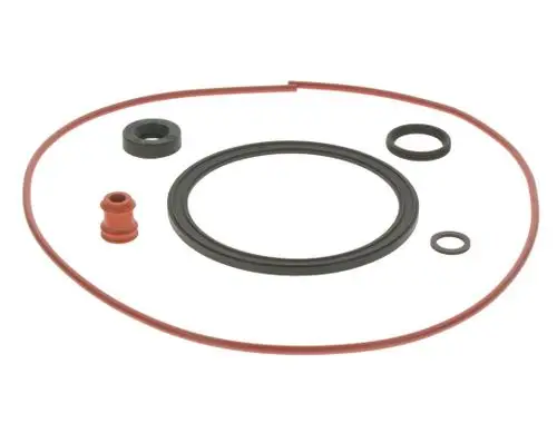 Dichtungs-Set mit mehreren O-Ringen und Dichtungen in verschiedenen Formen und Größen, hergestellt von Bosch, zur Verwendung in mechanischen Anwendungen.